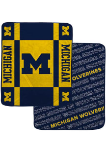 Michigan Wolverines Reverse Block Wordmark Fleece Blanket - Blue