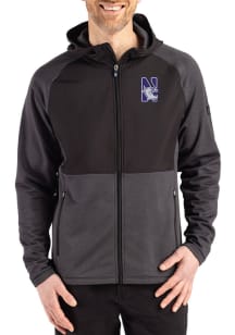 Cutter and Buck Northwestern Wildcats Mens Black Peshastin Long Sleeve Full Zip Jacket