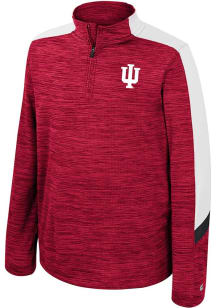 Colosseum Indiana Hoosiers Youth Crimson Heeler Long Sleeve Quarter Zip Shirt