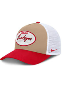 Nike Ohio State Buckeyes Structured A Frame Trucker Adjustable Hat - Brown