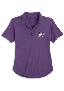 Johnnie O K-State Wildcats Womens Purple Coastal Wash Short Sleeve Polo Shirt