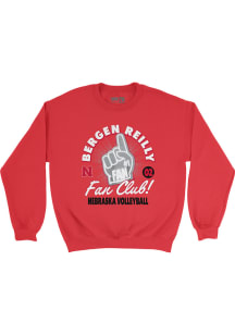 Bergen Reilly  Campus Ink Nebraska Cornhuskers Youth Red Fan Club Crew Long Sleeve Crew Sweatshirt