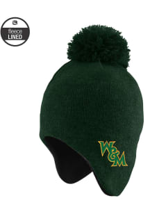 LogoFit William & Mary Tribe Minion Pom Flap Beanie Baby Knit Hat - Green