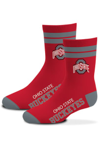 Ohio State Buckeyes 2 Stripe Deuce Full Color Baby Quarter Socks