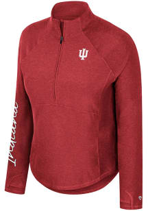 Colosseum Indiana Hoosiers Womens Crimson Gravity Qtr Zip Pullover