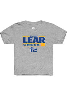 Madison Lear Pitt Panthers Youth Grey NIL Stacked Box Player Tee