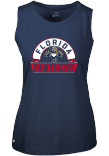 Levelwear Florida Panthers Womens Navy Blue Macy Banner Arch Tank Top