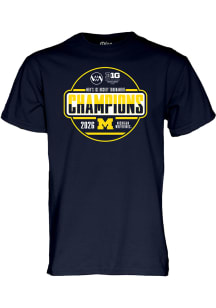 Blue 84 Michigan Wolverines Navy Blue 2026 Big Ten Hockey Champions Short Sleeve T Shirt
