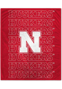Nebraska Cornhuskers Echo Team Wordmark Plush Fleece Blanket - Red
