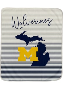 Michigan Wolverines State Stripe Fleece Blanket - Blue