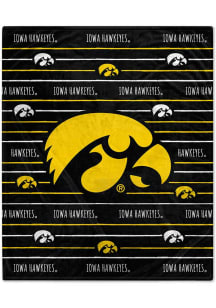 Iowa Hawkeyes Logo Stripe Fleece Blanket - Black