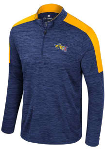 Colosseum Drexel Dragons Mens Navy Blue Consistency Long Sleeve Qtr Zip Pullover