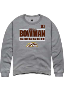 Sophia Bowman Western Michigan Broncos Mens Grey NIL Stacked Box Player Crew