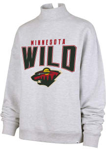 47 Minnesota Wild Womens Grey Mock Arch Crew Sweatshirt