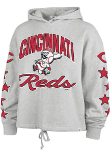 47 Cincinnati Reds Womens Grey Starry Hooded Sweatshirt