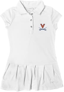 Virginia Cavaliers Toddler Girls White Caroline Short Sleeve Dress
