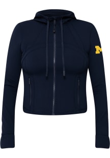 lululemon Michigan Wolverines Womens Navy Blue Define Nulu Cropped Long Sleeve Full Zip Jacket