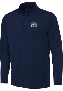 Antigua Drexel Dragons Mens Navy Blue Reprocess Long Sleeve Qtr Zip Pullover
