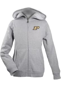Purdue Boilermakers Youth Grey Henry Long Sleeve Full Zip Jacket