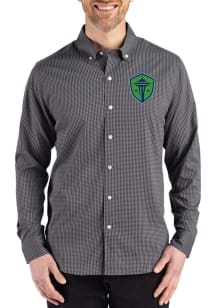 Cutter and Buck Seattle Sounders FC Mens Black Skyline Long Sleeve Dress Shirt