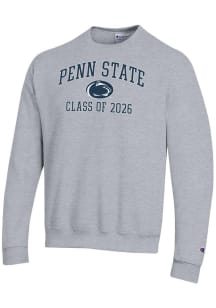 Champion Penn State Nittany Lions Mens Grey Heather Font Class of 2026 Powerblend Long Sleeve Crew..