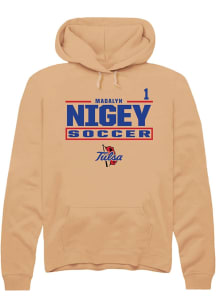 Madalyn Nigey Tulsa Golden Hurricane Mens Gold NIL Stacked Box Player Hood