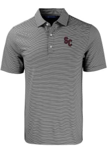 Cutter and Buck South Carolina Gamecocks Mens Black Double Stripe Short Sleeve Polo