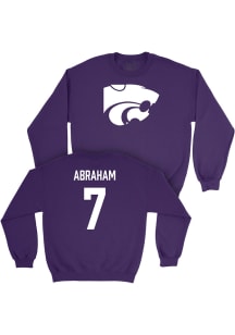 Isaiah Abraham  Campus Ink K-State Wildcats Youth Purple NIL Legacy Long Sleeve Crew Sweatshirt