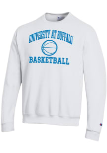 Champion Buffalo Bulls Mens White Basketball Powerblend Long Sleeve Crew Sweatshirt