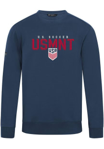 Levelwear USMNT Mens Navy Blue Zane Carve Long Sleeve Crew Sweatshirt