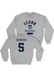 Olivia Grenadier UConn Huskies Mens Grey NIL Varsity Player Crew