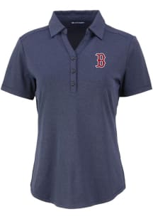 Cutter and Buck Boston Red Sox Womens Navy Blue Forge Eco Polo Short Sleeve Polo Shirt