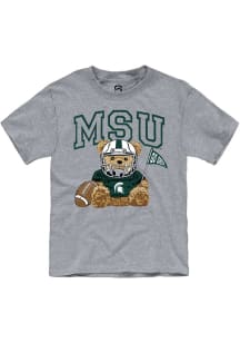 Summit Sportswear Michigan State Spartans Youth Grey Bear Necessities Short Sleeve T-Shirt