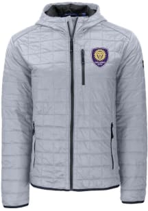 Cutter and Buck Orlando City SC Mens Grey Rainier PrimaLoft Hood Filled Jacket