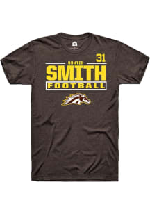 Hunter Smith Western Michigan Broncos Brown Football NIL Stacked Box Short Sleeve Player T Shirt