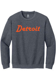 Summit Sportswear Detroit Mens Navy Blue Wordmark Long Sleeve Crew Sweatshirt