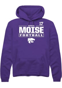 Adonis Moise K-State Wildcats Mens Purple Football NIL Stacked Box Player Hood