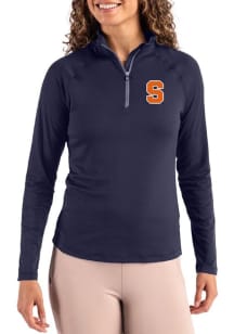 Cutter and Buck Syracuse Orange Womens Navy Blue Coastline Qtr Zip