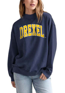 Drexel Dragons Womens Navy Blue Nantucket Crew Crew Sweatshirt