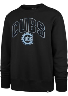 47 Chicago Cubs Mens Black Alt Satin Arch Headline Long Sleeve Fashion Sweatshirt