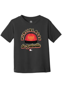 Summit Sportswear Louisville Bats Toddler Black Circle Cap Copa Short Sleeve T-Shirt