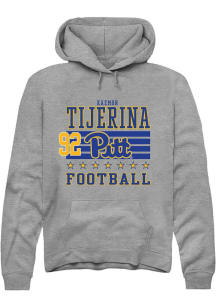 Kaemon Tijerina Pitt Panthers Mens Grey Football NIL Striped Player Hood