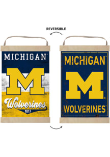 KH Sports Fan Michigan Wolverines Reversible Banner Sign - Blue