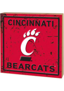 KH Sports Fan Cincinnati Bearcats Rusted Block Sign - Red