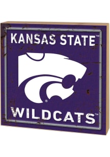 KH Sports Fan K-State Wildcats Rusted Block Sign - Purple