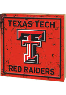 KH Sports Fan Texas Tech Red Raiders Rusted Block Sign - Red