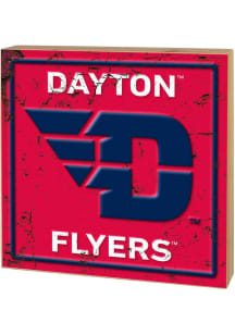 KH Sports Fan Dayton Flyers Rusted Block Sign - Red