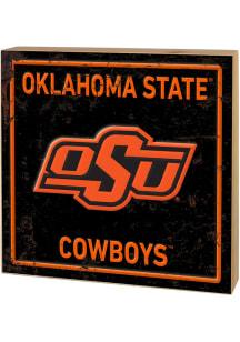 KH Sports Fan Oklahoma State Cowboys Rusted Block Sign - Black