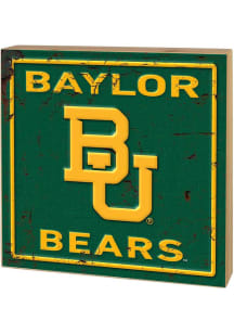KH Sports Fan Baylor Bears Rusted Block Sign - Green