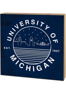 KH Sports Fan Michigan Wolverines Skyline Block Sign - Blue